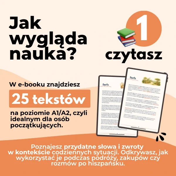 Hiszpański w akcji – 25 tekstów po hiszpańsku z audio i ćwiczeniami (A1/A2)